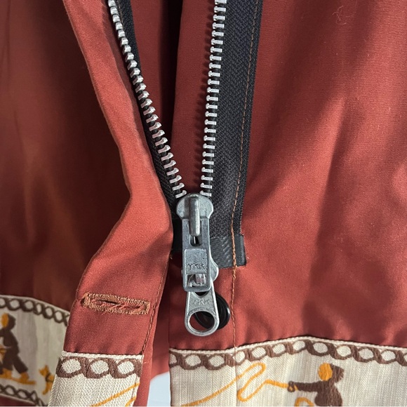 Vintage 1970s Herr’s Furs Nino-Flex Parka Embroidery Rust Brown Size Large - Picture 2 of 14